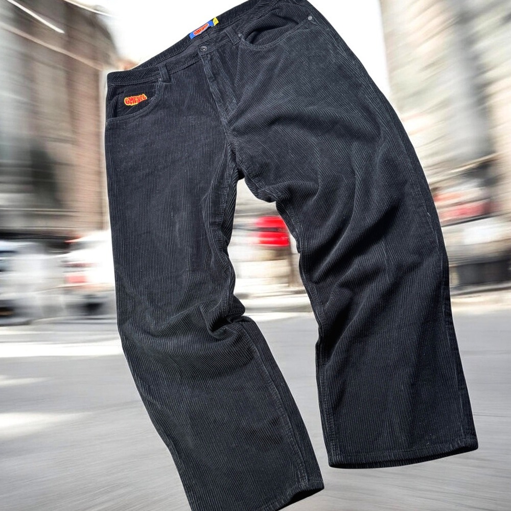 Empyre Relax Pants Mens 36 Black Corduroy Loose Fit‎ Skate Baggy Y2K Streetwear
